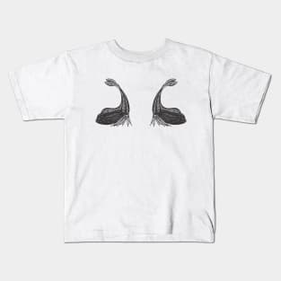 Y-Horned Treehoppers in Love - insect design on white Kids T-Shirt